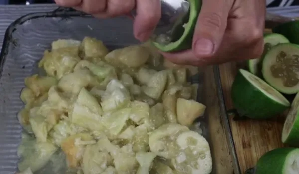 Scoop out the soft pulp