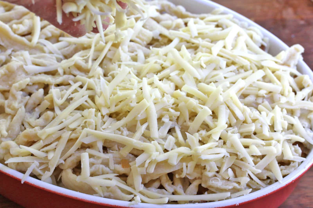 Assembling the Cheese Spaetzle